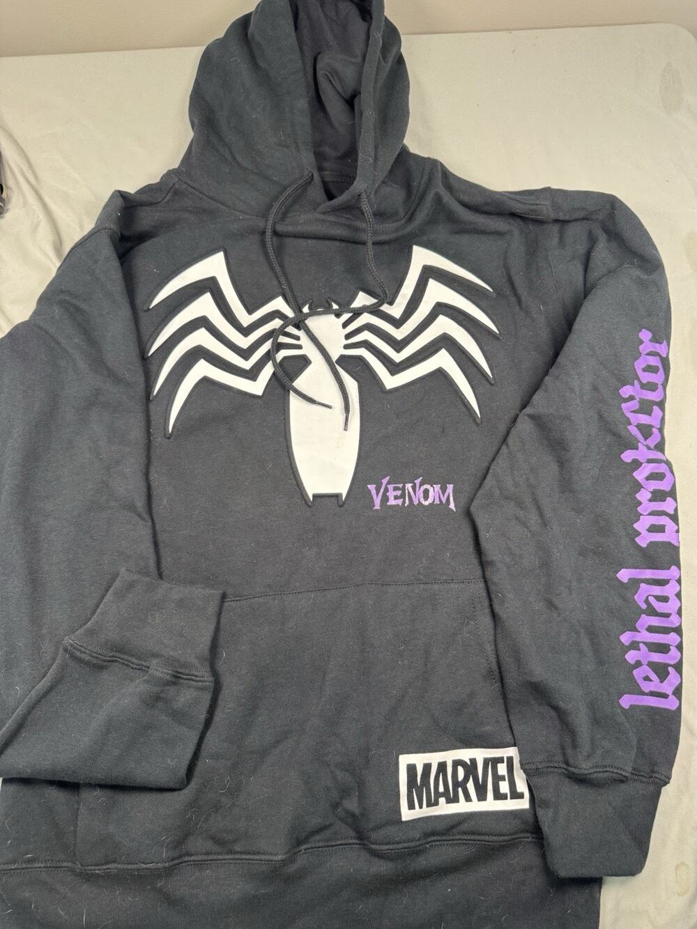 Marvel Venom Let There Be Carnage Hoodie Black Purple Small Adult